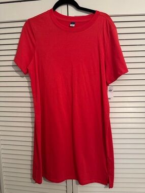 Old Navy Red Cotton  Short-Sleeve Tshirt dress